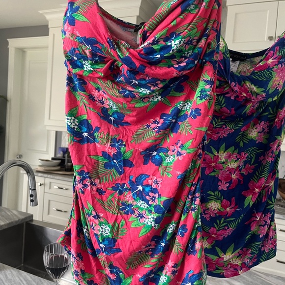 VINTAGE CANDY COUTURE HAWAIN BEACH TOPS PULL ON BUILT IN BRA SIZE LARGE - Picture 9 of 15